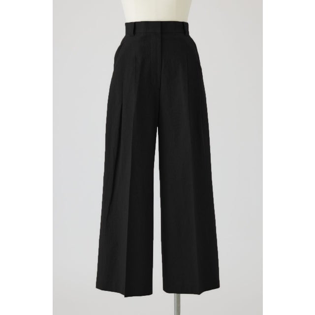 Linen mix slacks BLK