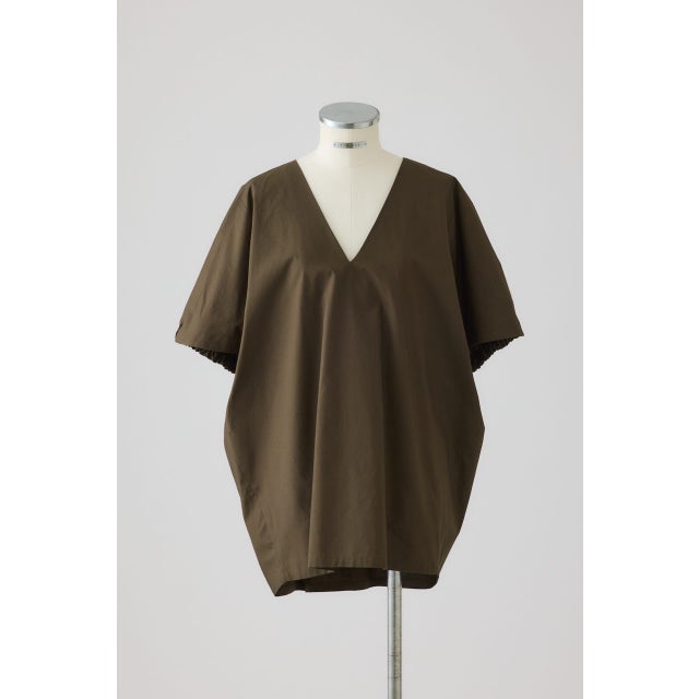 Gather sleeve v-neck PO KHA