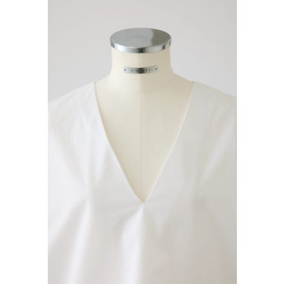 Gather sleeve v-neck PO WHT｜詳細画像
