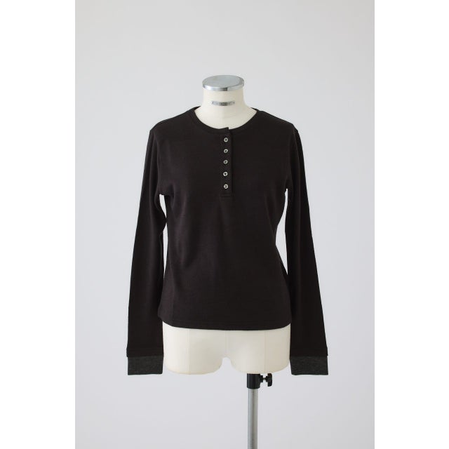 Essential henley cut tops BLK