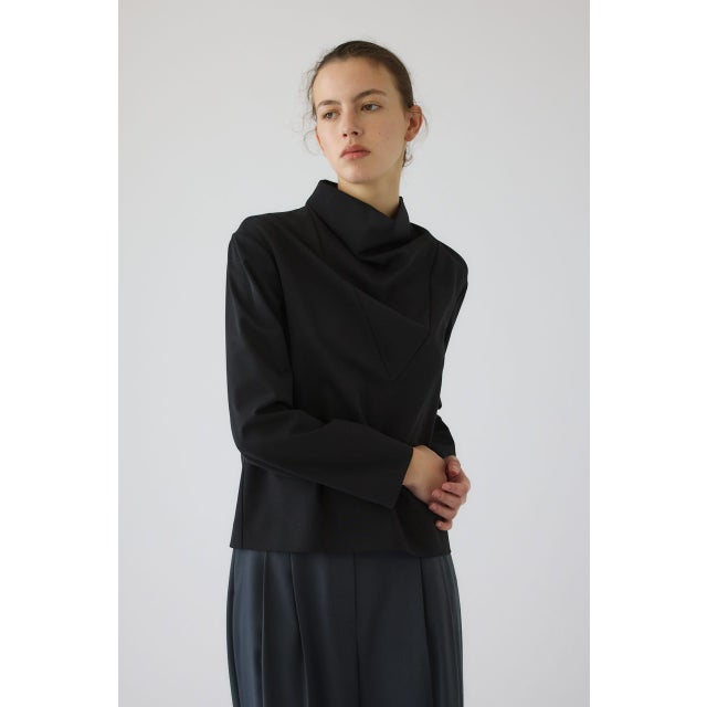 Neck drape blouse BLK