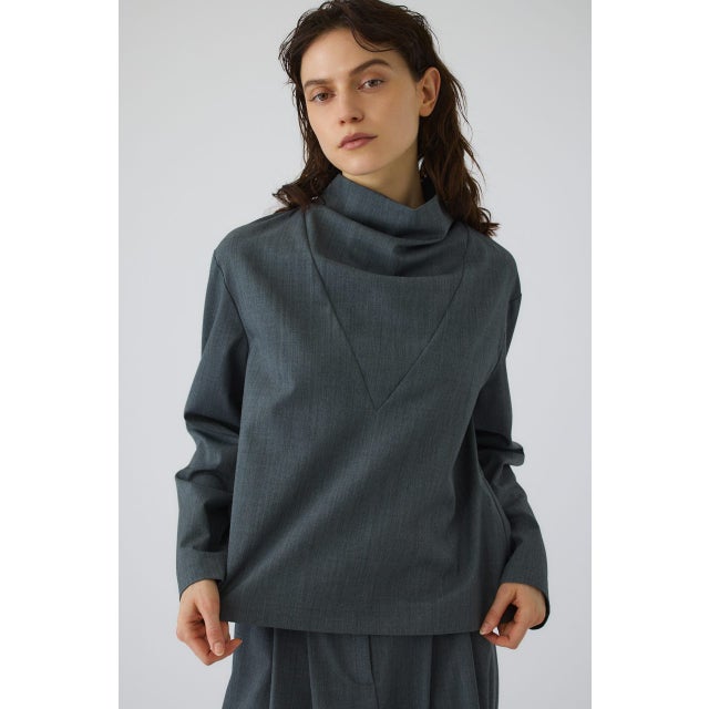 Neck drape blouse GRY
