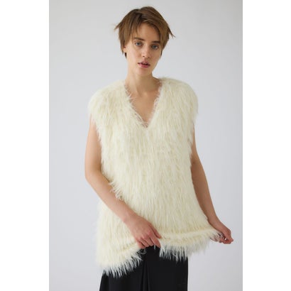 Fuzzy Knit Tunic Vest GRY｜詳細画像