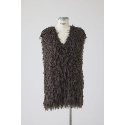Fuzzy Knit Tunic Vest GRY｜詳細画像