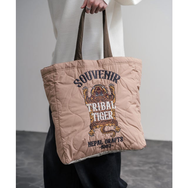 トートバッグ ナイロン 刺繍 メンズ レディース ショルダー 肩掛け  鞄 A4 アメカジ KRIFF MAYER クリフメイヤー Z2615128 16466 （32.ピンクベージュ）
