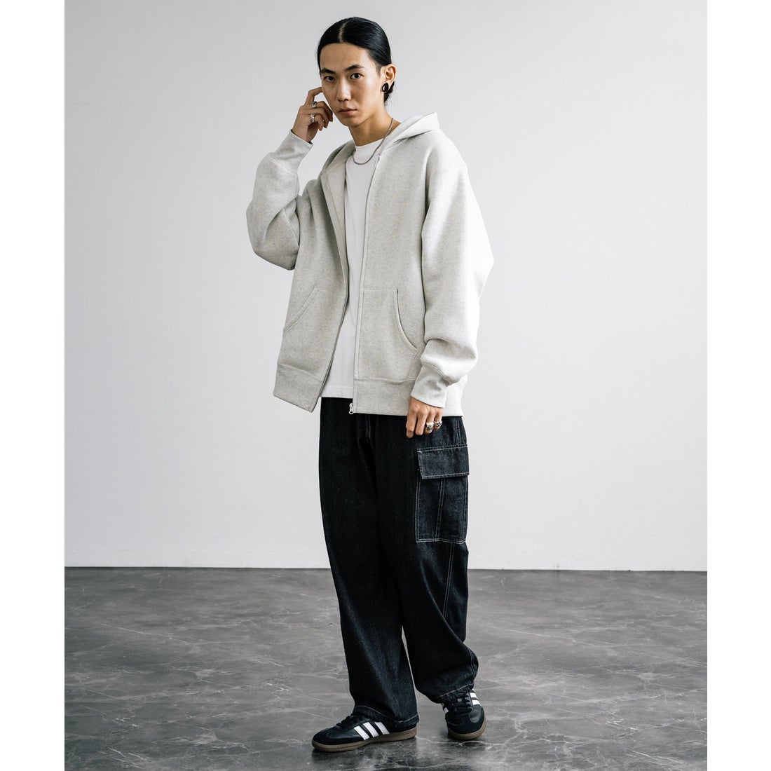 ロッキーモンロー Rocky Monroe ワイドパンツ デニム ツイル メンズ