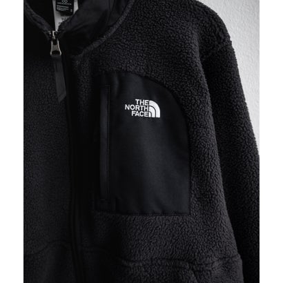 ロッキーモンロー Rocky Monroe THE NORTH FACE フリースジャケット メンズ レディース ブルゾン アウター フルジップ ロゴ刺繍 ボア スタンドカラー セミルーズ 16246 （ブラック）｜詳細画像