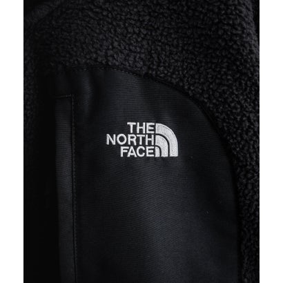ロッキーモンロー Rocky Monroe THE NORTH FACE フリースジャケット メンズ レディース ブルゾン アウター フルジップ ロゴ刺繍 ボア スタンドカラー セミルーズ 16246 （ブラック）｜詳細画像