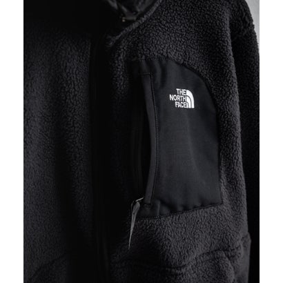 ロッキーモンロー Rocky Monroe THE NORTH FACE フリースジャケット メンズ レディース ブルゾン アウター フルジップ ロゴ刺繍 ボア スタンドカラー セミルーズ 16246 （ブラック）｜詳細画像