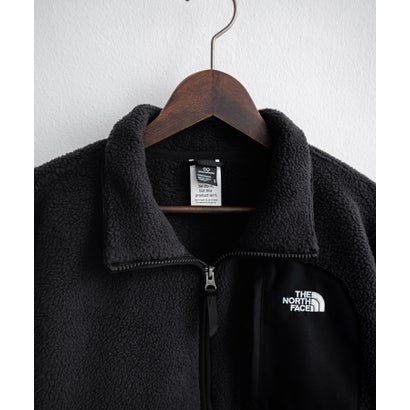 ロッキーモンロー Rocky Monroe THE NORTH FACE フリースジャケット メンズ レディース ブルゾン アウター フルジップ ロゴ刺繍 ボア スタンドカラー セミルーズ 16246 （ブラック）｜詳細画像