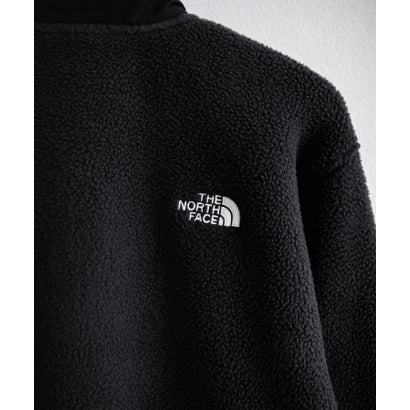 ロッキーモンロー Rocky Monroe THE NORTH FACE フリースジャケット メンズ レディース ブルゾン アウター フルジップ ロゴ刺繍 ボア スタンドカラー セミルーズ 16246 （ブラック）｜詳細画像