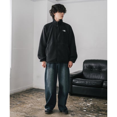 ロッキーモンロー Rocky Monroe THE NORTH FACE フリースジャケット メンズ レディース ブルゾン アウター フルジップ ロゴ刺繍 ボア スタンドカラー セミルーズ 16246 （ブラック）｜詳細画像