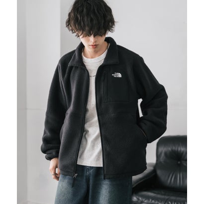 ロッキーモンロー Rocky Monroe THE NORTH FACE フリースジャケット メンズ レディース ブルゾン アウター フルジップ ロゴ刺繍 ボア スタンドカラー セミルーズ 16246 （ブラック）｜詳細画像