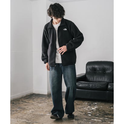 ロッキーモンロー Rocky Monroe THE NORTH FACE フリースジャケット メンズ レディース ブルゾン アウター フルジップ ロゴ刺繍 ボア スタンドカラー セミルーズ 16246 （ブラック）｜詳細画像