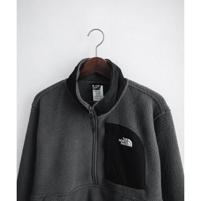 THE NORTH FACE フリース ハーフジップ メンズ レディース 長袖 プルオーバー ワンポイント ロゴ ボア スタンドカラー セミルーズ 16245 （Asphalt Grey/TNF Black）｜詳細画像
