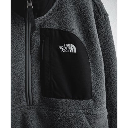 THE NORTH FACE フリース ハーフジップ メンズ レディース 長袖 プルオーバー ワンポイント ロゴ ボア スタンドカラー セミルーズ 16245 （Asphalt Grey/TNF Black）｜詳細画像