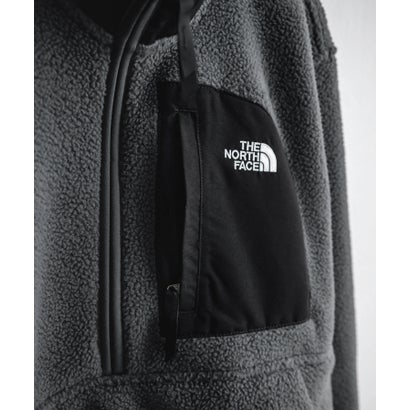 THE NORTH FACE フリース ハーフジップ メンズ レディース 長袖 プルオーバー ワンポイント ロゴ ボア スタンドカラー セミルーズ 16245 （Asphalt Grey/TNF Black）｜詳細画像