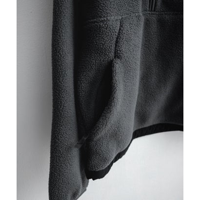 THE NORTH FACE フリース ハーフジップ メンズ レディース 長袖 プルオーバー ワンポイント ロゴ ボア スタンドカラー セミルーズ 16245 （Asphalt Grey/TNF Black）｜詳細画像