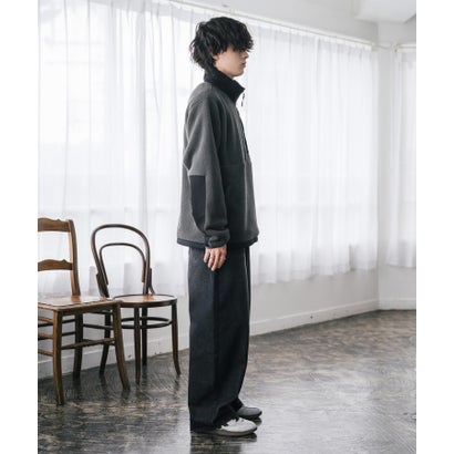 THE NORTH FACE フリース ハーフジップ メンズ レディース 長袖 プルオーバー ワンポイント ロゴ ボア スタンドカラー セミルーズ 16245 （Asphalt Grey/TNF Black）｜詳細画像