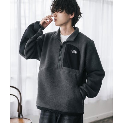 THE NORTH FACE フリース ハーフジップ メンズ レディース 長袖 プルオーバー ワンポイント ロゴ ボア スタンドカラー セミルーズ 16245 （Asphalt Grey/TNF Black）｜詳細画像