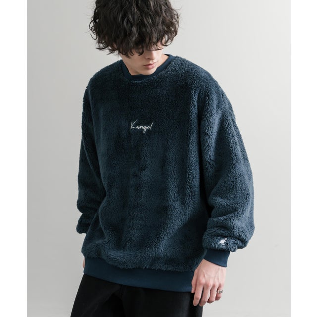 KANGOL カンゴール トレーナー ボア フリース メンズ レディース スウェット シャギーボア オーバーサイズ ビッグシルエット カジュアル 15988 （D.ブルー）