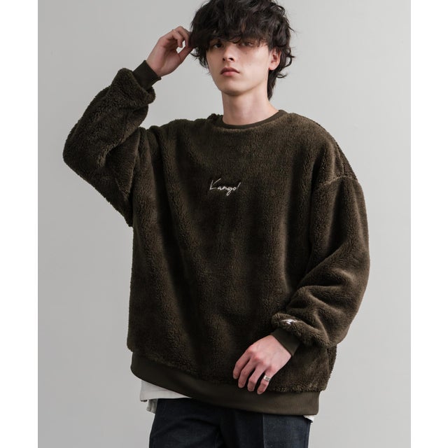 KANGOL カンゴール トレーナー ボア フリース メンズ レディース スウェット シャギーボア オーバーサイズ ビッグシルエット カジュアル 15988 （ブラウン）