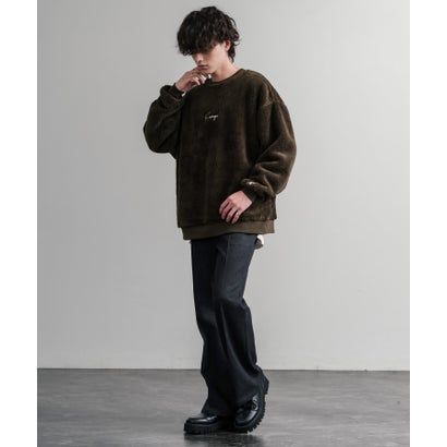 KANGOL カンゴール トレーナー ボア フリース メンズ レディース スウェット シャギーボア オーバーサイズ ビッグシルエット カジュアル 15988 （チャコール）｜詳細画像