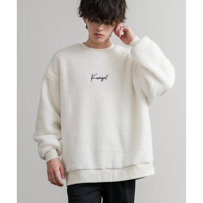 KANGOL カンゴール トレーナー ボア フリース メンズ レディース スウェット シャギーボア オーバーサイズ ビッグシルエット カジュアル 15988 （ベージュ）｜詳細画像