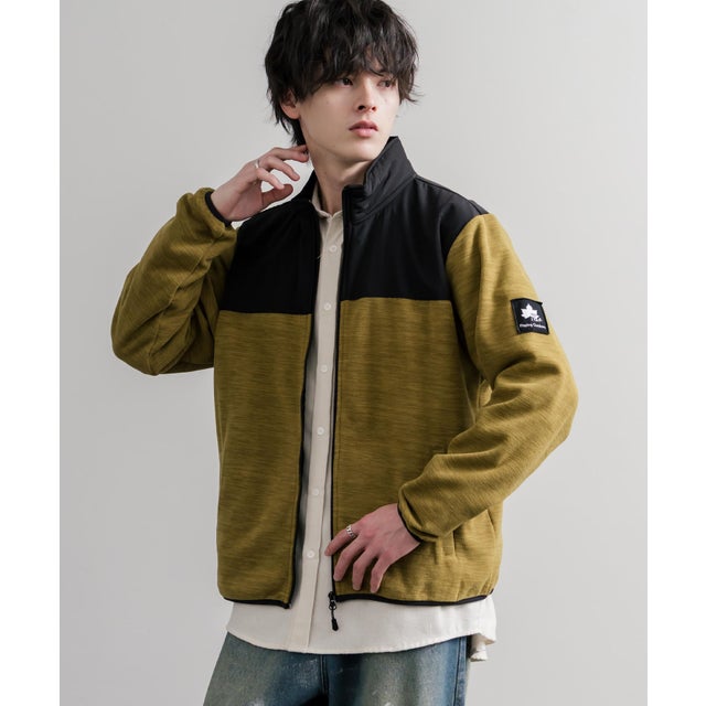 フリースジャケット ブルゾン スタンドネック メンズ レディース ナイロン パイピング 長袖 ロゴ 保温性 LOGOS Park ロゴスパーク 16450 （24.マスタード）
