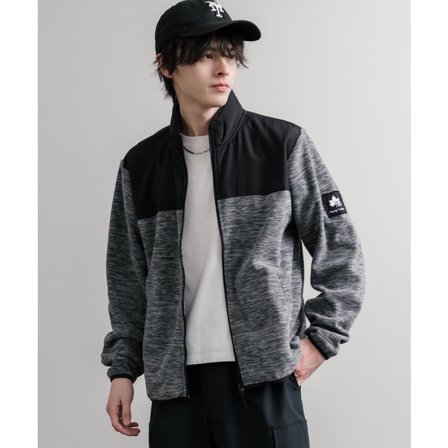 フリースジャケット ブルゾン スタンドネック メンズ レディース ナイロン パイピング 長袖 ロゴ 保温性 LOGOS Park ロゴスパーク 16450 （29.グレー）
