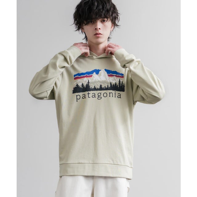 Patagonia パタゴニア パーカー プルオーバー 裏毛 フレンチテリー メンズ 長袖 スウェット フーディー レギュラーフィット リラックス ロゴ プリント 16537 （WEATHERED STONE）