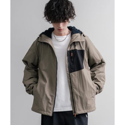 マウンテンパーカー ナイロンジャケット メンズ レディース 撥水 フリース 裏ボア シャギーボア フーディー LOGOS Park ロゴスパーク 16561 （18.ベージュ）｜詳細画像