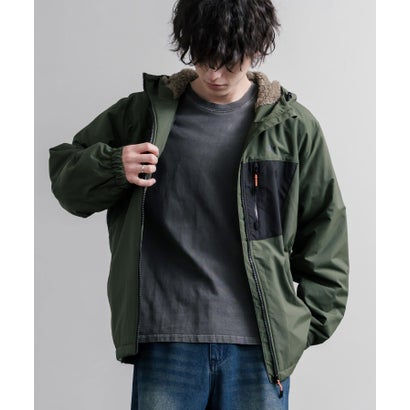マウンテンパーカー ナイロンジャケット メンズ レディース 撥水 フリース 裏ボア シャギーボア フーディー LOGOS Park ロゴスパーク 16561 （47.カーキ）｜詳細画像