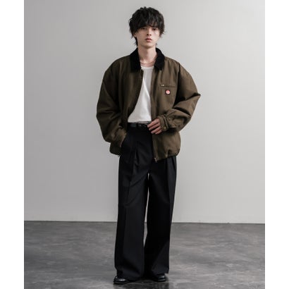 ワークジャケット ダックジャケット ブルゾン メンズ レディース カバーオール オーバーサイズ 中綿キルティング  RED KAP レッドキャップ 16545 （カーキ）｜詳細画像