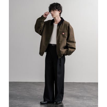 ワークジャケット ダックジャケット ブルゾン メンズ レディース カバーオール オーバーサイズ 中綿キルティング  RED KAP レッドキャップ 16545 （カーキ）｜詳細画像