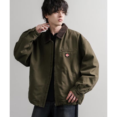 ワークジャケット ダックジャケット ブルゾン メンズ レディース カバーオール オーバーサイズ 中綿キルティング  RED KAP レッドキャップ 16545 （カーキ）｜詳細画像