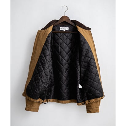ワークジャケット ダックジャケット ブルゾン メンズ レディース カバーオール オーバーサイズ 中綿キルティング  RED KAP レッドキャップ 16545 （カーキ）｜詳細画像