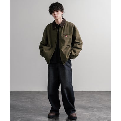 ワークジャケット ダックジャケット ブルゾン メンズ レディース カバーオール オーバーサイズ 中綿キルティング  RED KAP レッドキャップ 16545 （カーキ）｜詳細画像