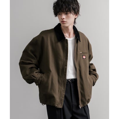 ワークジャケット ダックジャケット ブルゾン メンズ レディース カバーオール オーバーサイズ 中綿キルティング  RED KAP レッドキャップ 16545 （ベージュ）｜詳細画像