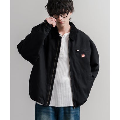 ワークジャケット ダックジャケット ブルゾン メンズ レディース カバーオール オーバーサイズ 中綿キルティング  RED KAP レッドキャップ 16545 （ブラック）｜詳細画像