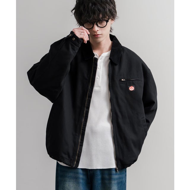ワークジャケット ダックジャケット ブルゾン メンズ レディース カバーオール オーバーサイズ 中綿キルティング  RED KAP レッドキャップ 16545 （ブラック）