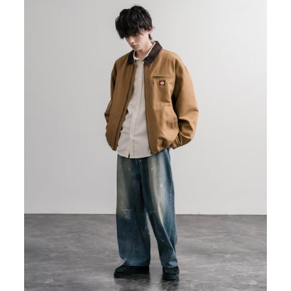 ワークジャケット ダックジャケット ブルゾン メンズ レディース カバーオール オーバーサイズ 中綿キルティング  RED KAP レッドキャップ 16545 （ブラウン）｜詳細画像