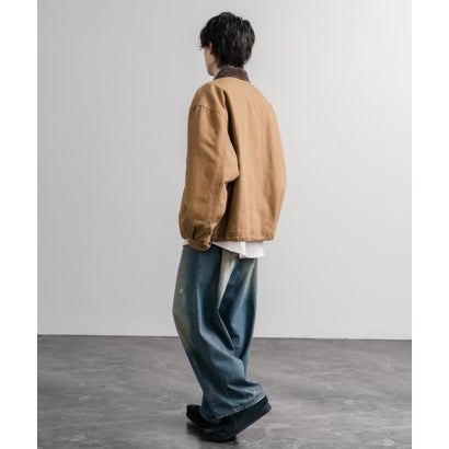 ワークジャケット ダックジャケット ブルゾン メンズ レディース カバーオール オーバーサイズ 中綿キルティング  RED KAP レッドキャップ 16545 （ブラウン）｜詳細画像