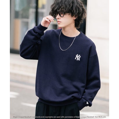 ロッキーモンロー Rocky Monroe MLB メジャーリーグベースボール スウェット 裏起毛 長袖 メンズ レディース トレーナー NYY LAD SD プルオーバー クルーネック 16319 （ブラック(NY)）｜詳細画像