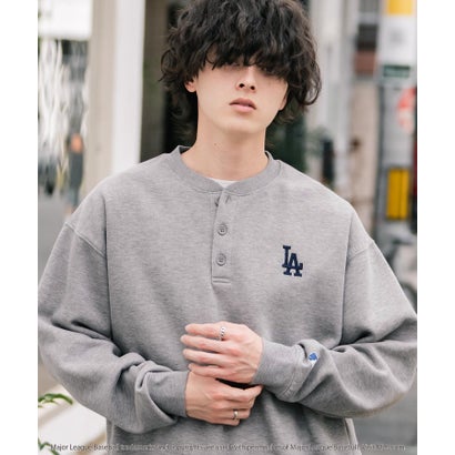 ロッキーモンロー Rocky Monroe MLB メジャーリーグベースボール スウェット ヘンリーネック 裏起毛 長袖 メンズ レディース トレーナー NYY LAD SD プルオーバー 16320 （ホワイト(LA)）｜詳細画像