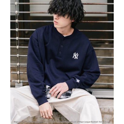 ロッキーモンロー Rocky Monroe MLB メジャーリーグベースボール スウェット ヘンリーネック 裏起毛 長袖 メンズ レディース トレーナー NYY LAD SD プルオーバー 16320 （ホワイト(LA)）｜詳細画像