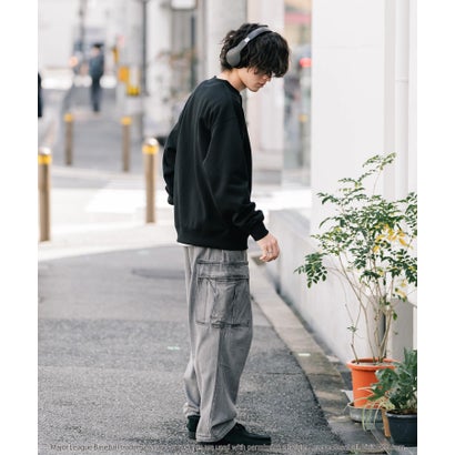 ロッキーモンロー Rocky Monroe MLB メジャーリーグベースボール スウェット ヘンリーネック 裏起毛 長袖 メンズ レディース トレーナー NYY LAD SD プルオーバー 16320 （ブラック(NY)）｜詳細画像