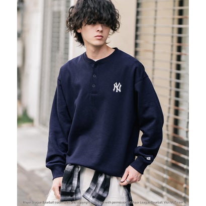 ロッキーモンロー Rocky Monroe MLB メジャーリーグベースボール スウェット ヘンリーネック 裏起毛 長袖 メンズ レディース トレーナー NYY LAD SD プルオーバー 16320 （チャコール(SD)）｜詳細画像