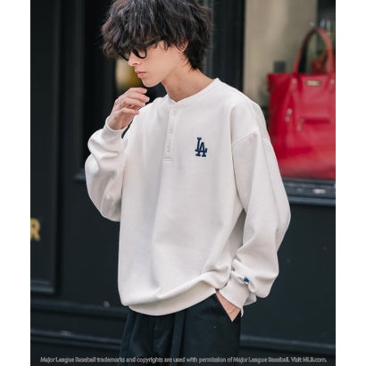 ロッキーモンロー Rocky Monroe MLB メジャーリーグベースボール スウェット ヘンリーネック 裏起毛 長袖 メンズ レディース トレーナー NYY LAD SD プルオーバー 16320 （チャコール(SD)）｜詳細画像