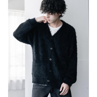 ロッキーモンロー Rocky Monroe カーディガン シャギーニット セーター 無地 長袖 メンズ レディース 起毛 モヘアライク Vネック ライトアウター オーバーサイズ 羽織り 16391 （オフ）｜詳細画像